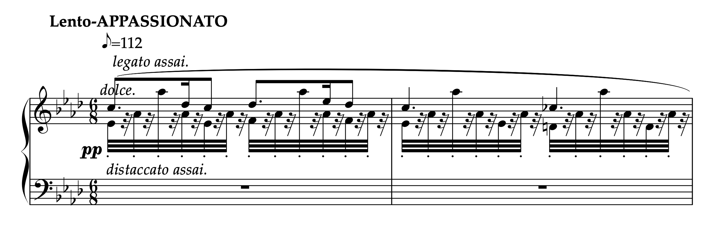アルカン「全ての長調による12の練習曲 Op.35 より 第8曲」1-2小節