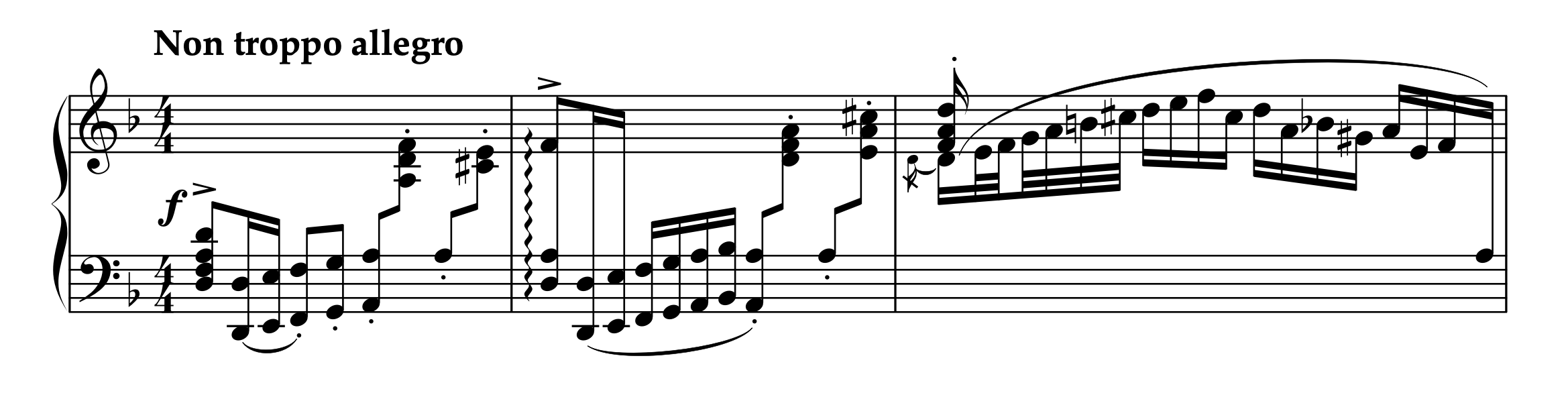 フット「左手のための3つのピアノ小品 Op.37 より 第1曲」1-3小節