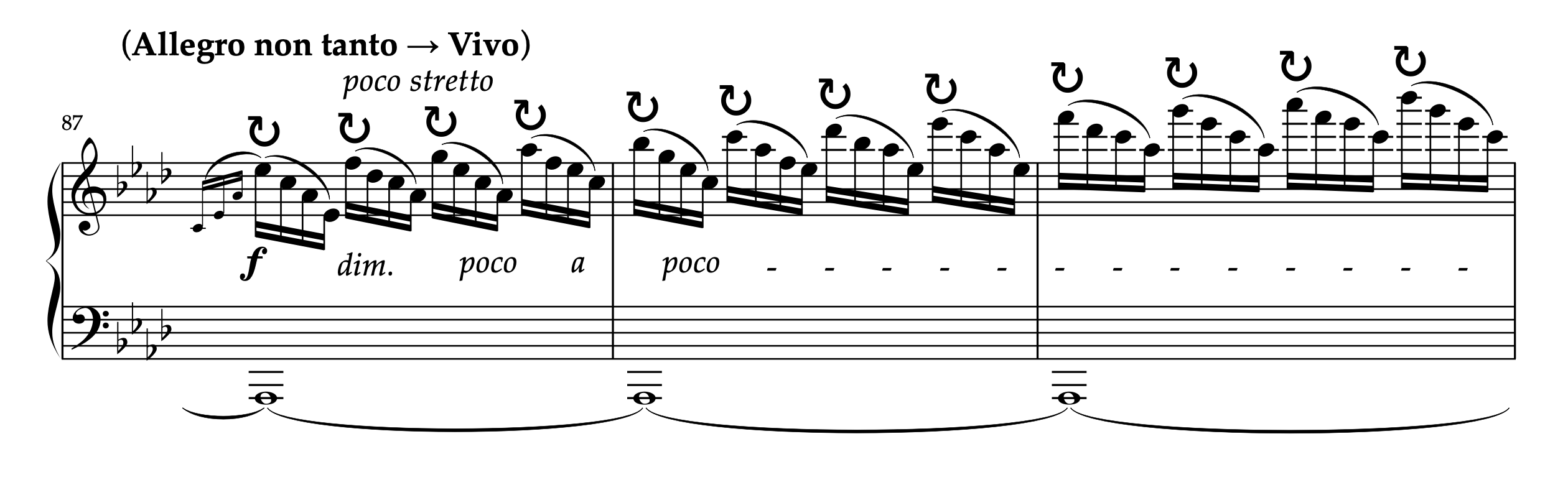 ブルーメンフェルド「左手のための練習曲 Op.36」87-89小節