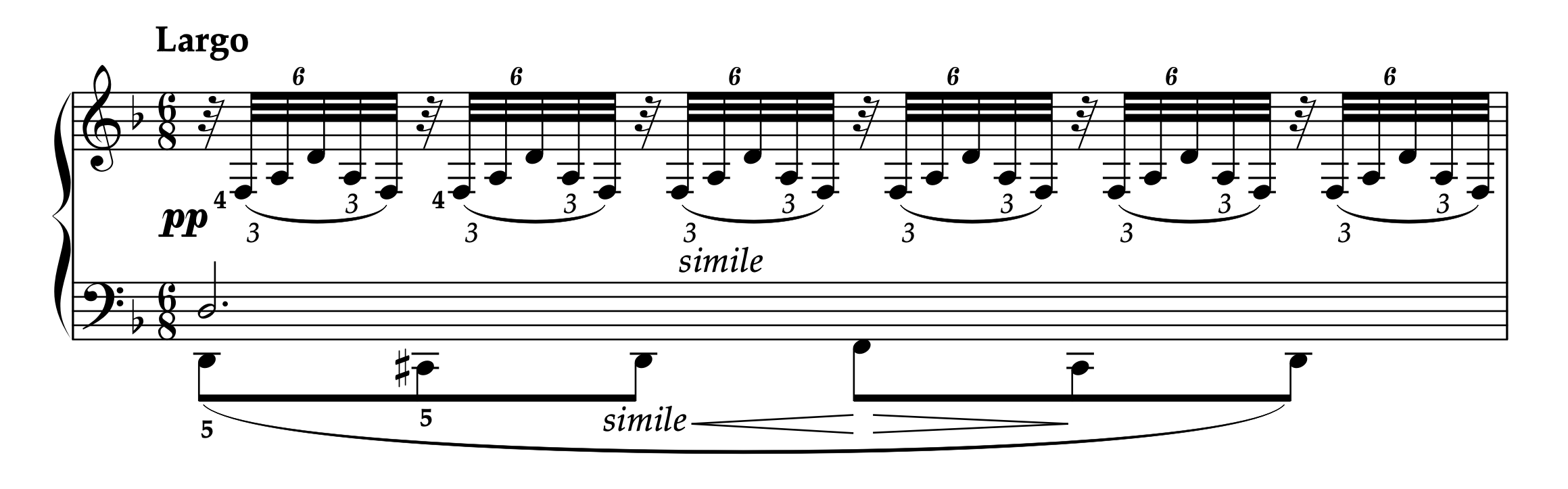 ヴィトゲンシュタイン「左手のためのピアノ教則本 第2巻 より ベートーヴェン Op.10-3 の編曲」1小節目