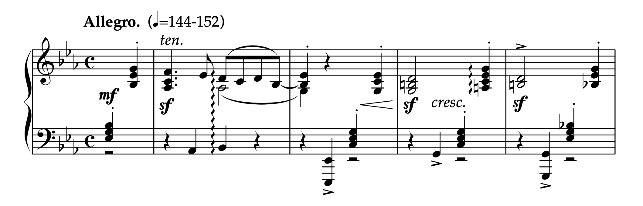 パウアー「左手のための組曲 Op.72」第3曲 1-4小節