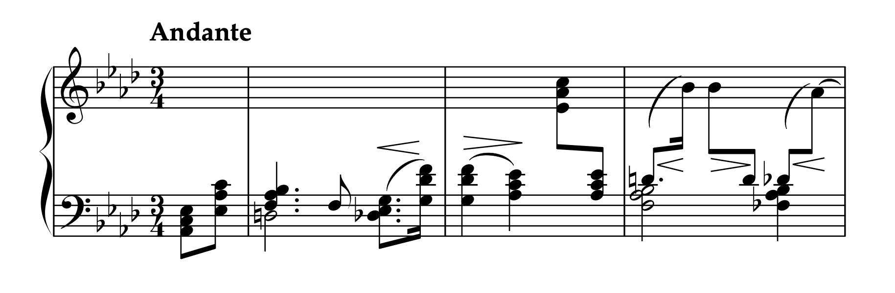 ホレンダー「6つの小品 Op.31 より 第1曲」1-3小節