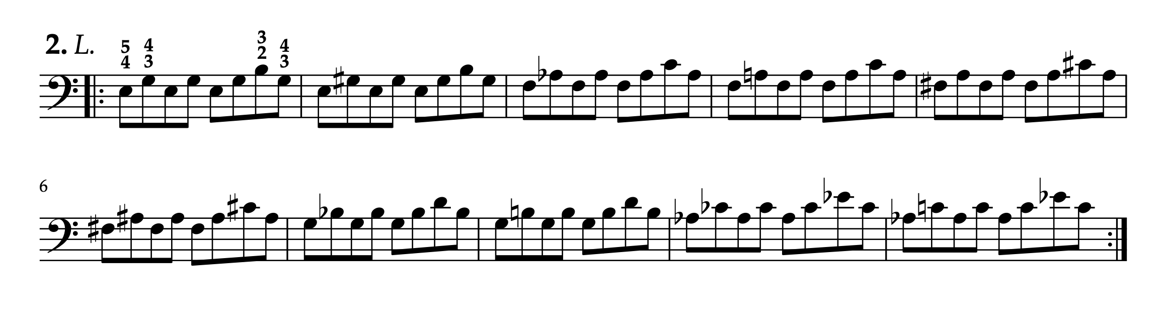 ゲルマー「ピアノ演奏の技法 Op.28 Book2 より 第18章 ストレッチの練習曲 より 第2番」
