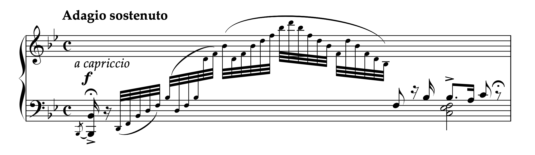 ゴリア「セレナード Op.9（左手のための）」1小節目