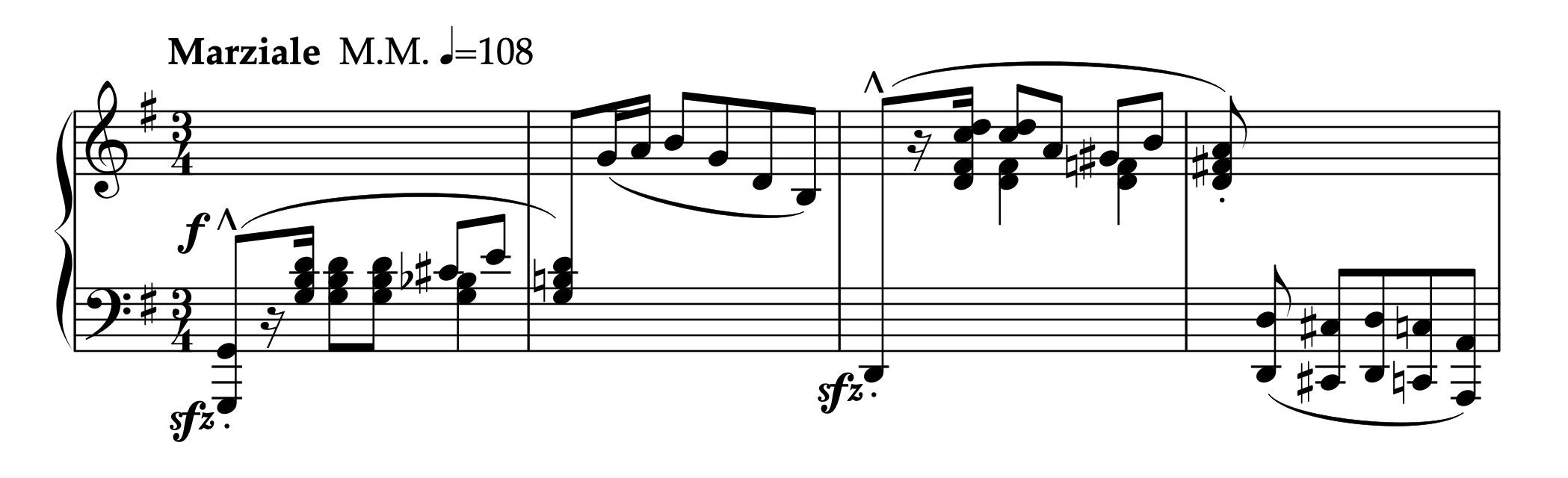 クレンツリン「祝典ポロネーズ Op.105-3」1-4小節