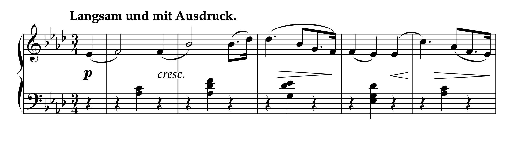 オットー「左手のための3つの小品 Op.34 より 第1曲 即興曲」1-5小節