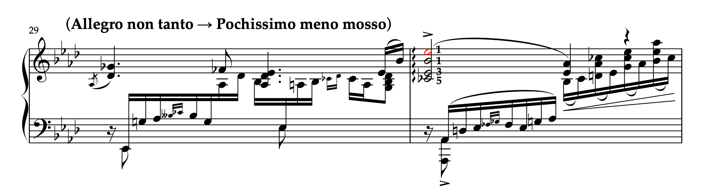 ブルーメンフェルド「左手のための練習曲 Op.36」29-30小節