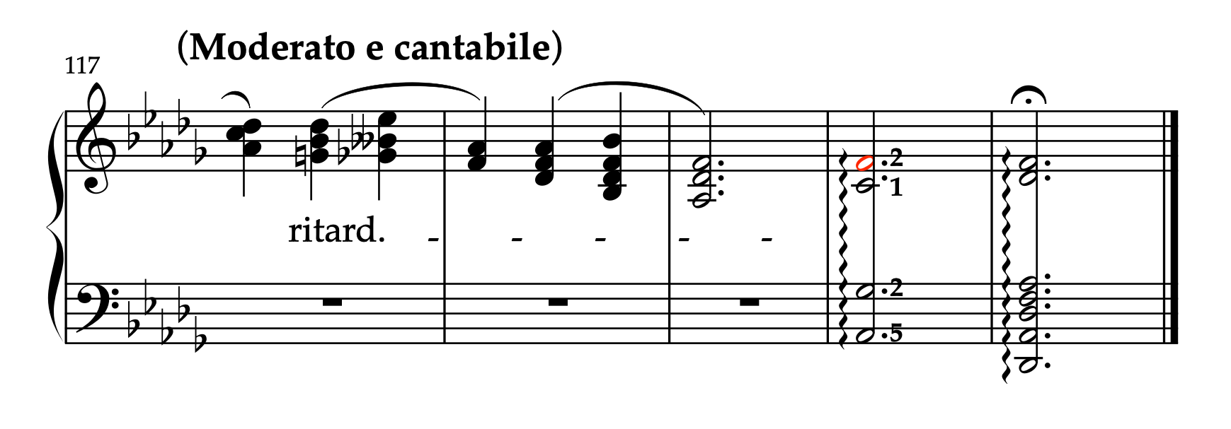 モシュコフスキー「左手のための12の練習曲 Op.92 より 第11曲」117-121小節